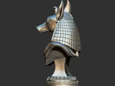 Egyptian Jackal God Anubis Bust Statue 3d model 3D print model
