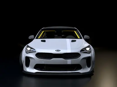 KIA Stinger GT With Wide Body Kit 3D 3D model