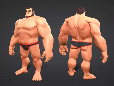 Cartoon male character Herman  Low-poly 3D model