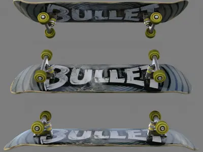 Skateboard Rigged Low-poly 3D model