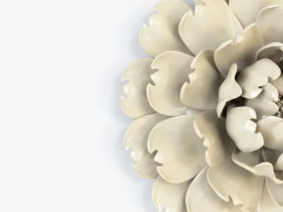 Ivory Large Flower Wall Decor 3D model