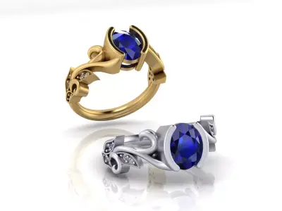 oval jewelry ring luxury 3D print model