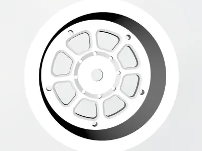 Crawler rim and tire 3-part 3D print model