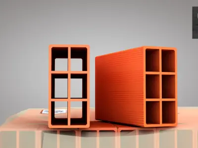 Brick Stack - 6 Holes 3D model