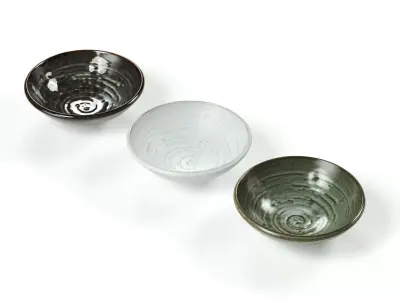 Madam Stoltz - bowl set - green white black 3D model