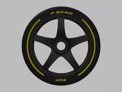 Miniature Enkei PF05 Rim and Tire - 3D Print - No Textures 3D print model