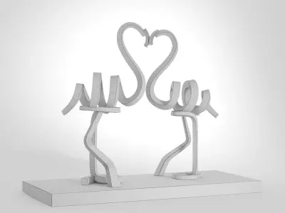 Love Of Flamingos 3D model