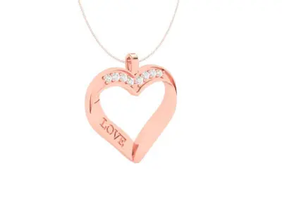 3Dm Stl Digital Heart Shape Pendant Jewelry 3D print model 3D print model