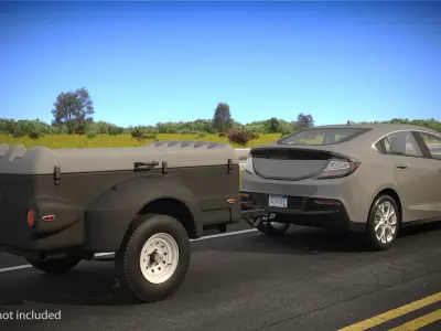 Enclosed Mini Cargo Trailer with Car Generic 3D model