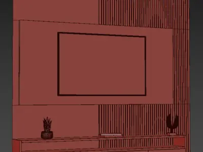 tv wall 4 3D model