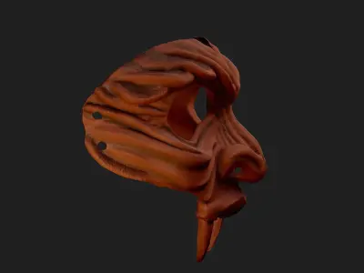 Oni Mask 13 Demon Half Face 3D print model
