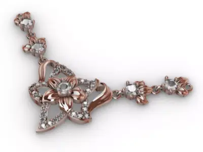 Necklace Flower R-001 3D print model