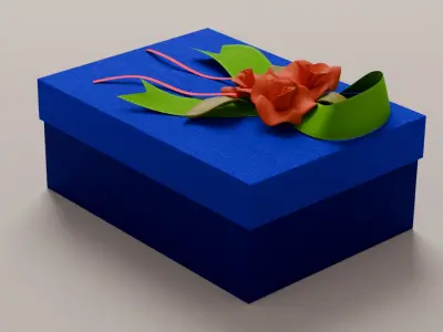 Package for Gift blue 150 x 210 x 80mm 3D model