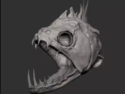 Payara Fish Vampire Fish Skull Head 3D print model