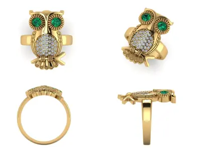 Ring k 4 owl 3D print model