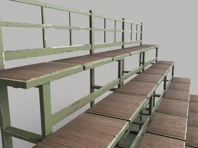 Bleacher Tribune PBR Low-poly 3D model