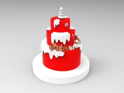 Christmas cake Free low-poly 3D model