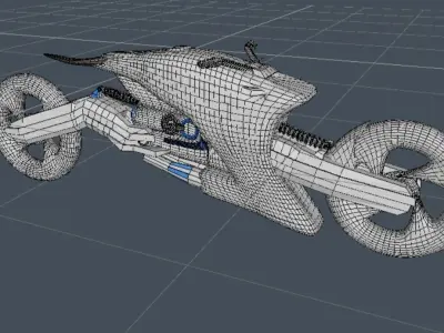 Sci-fi UV bike  Low-poly 3D model