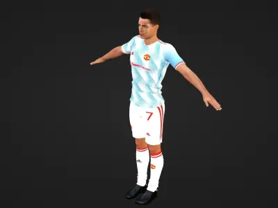 Cristiano Ronaldo - Manchester United Low-poly 3D model