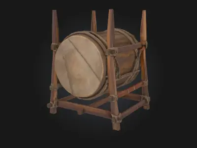 Medieval War Drum  The Beating Heart of Battlefield Command 3D model
