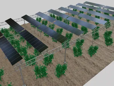 Solar Steel Construction For Farms Type-1 3D model
