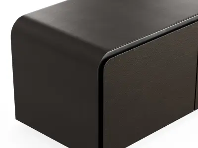 Fendi Edge Low Cabinet Charcoal Fiddleback Sycamore Low-poly 3D model