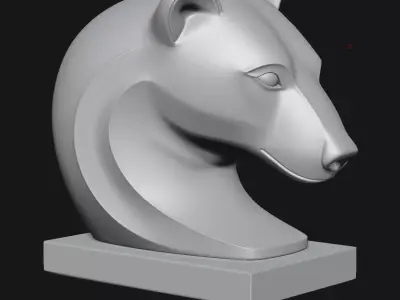 bear sculpture 3D print model 2