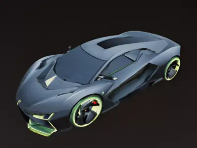 Futuristic EV Hypercar 3D model