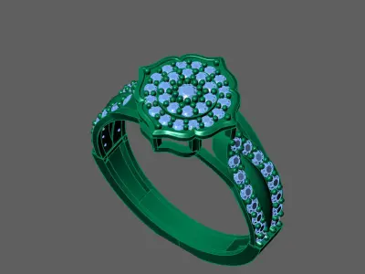 Womens Rings With Stone Ring Ready STL 3DM Models Rings women 3D print model