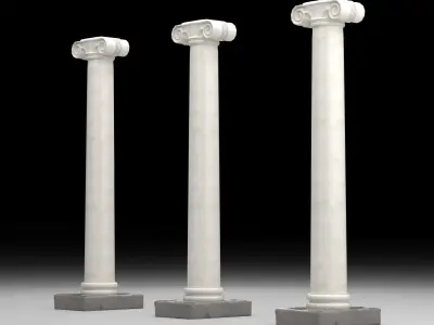 Ionic column 2 Low-poly 3D model