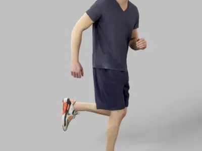 Virtue Sportswear Casual Man Running playing football running Low-poly 3D model
