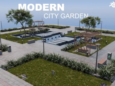 Modern City Garden - Park 3D model
