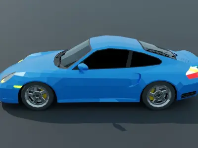 Porsche 911 Turbo 996 Low-poly 3D model