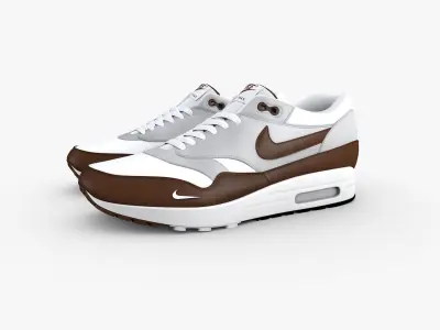 Nike Air Max 1 Leather Brown 3D model