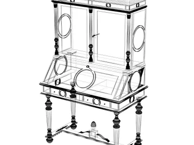 High quality neo classic writing desk 3D model