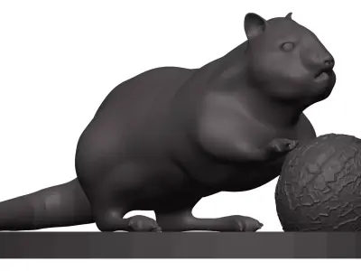 Chipmunk beaver playing with ball 3D model