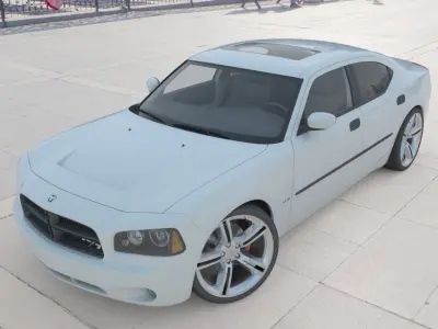 Dodge charger 2008 M-tech tuning HQ model Low-poly 3D model