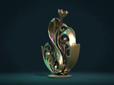 Scroll plant Sculpture 3D print model