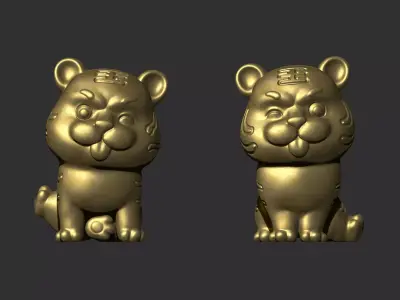 baby tigers 3D print model