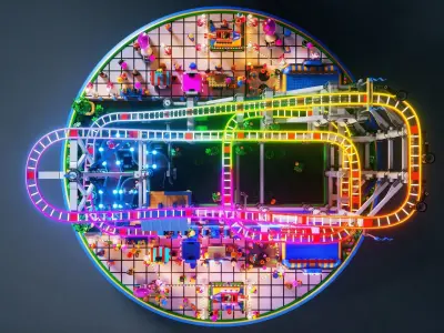 Roller Coaster LEGO 3D model