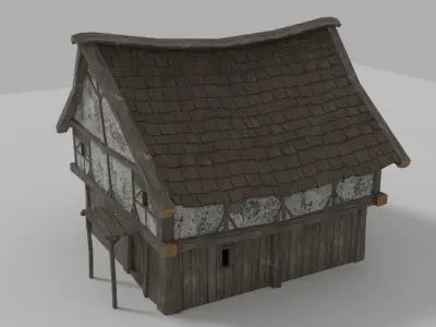 Medieval House PRB Low-poly 3D model