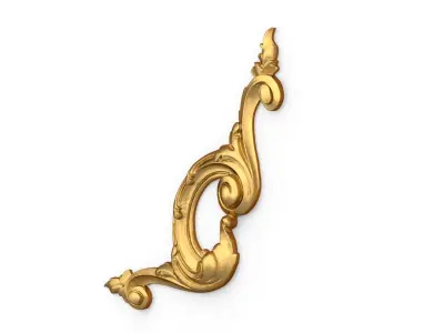 Classic carved corner decor ornament 357 3D model