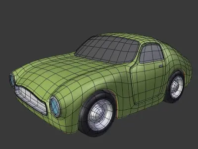 Cartoon Car Icon  Low-poly 3D model