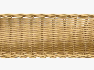Wicker basket rectangular 01 medium brown 3D model