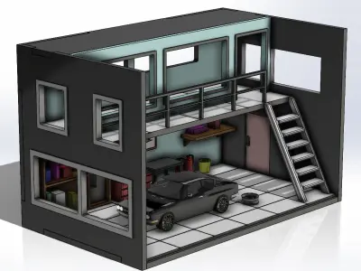 car garage model 3D print model