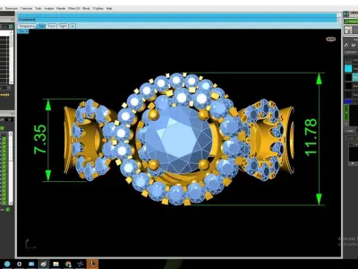 Luxury Multi Halo Floral Diamond Engagement Ring 3199 3D print model