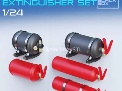 Fire extinguisher set 1-24th 3D print model