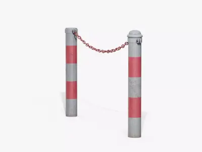 Chain Barrier C Low-poly 3D model