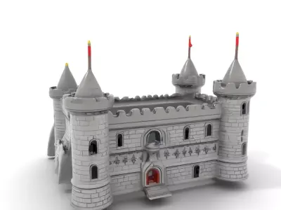 Medieval Stone Castle model pack Low-poly 3D model