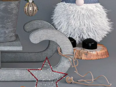 Christmas decorative set 3D model buy